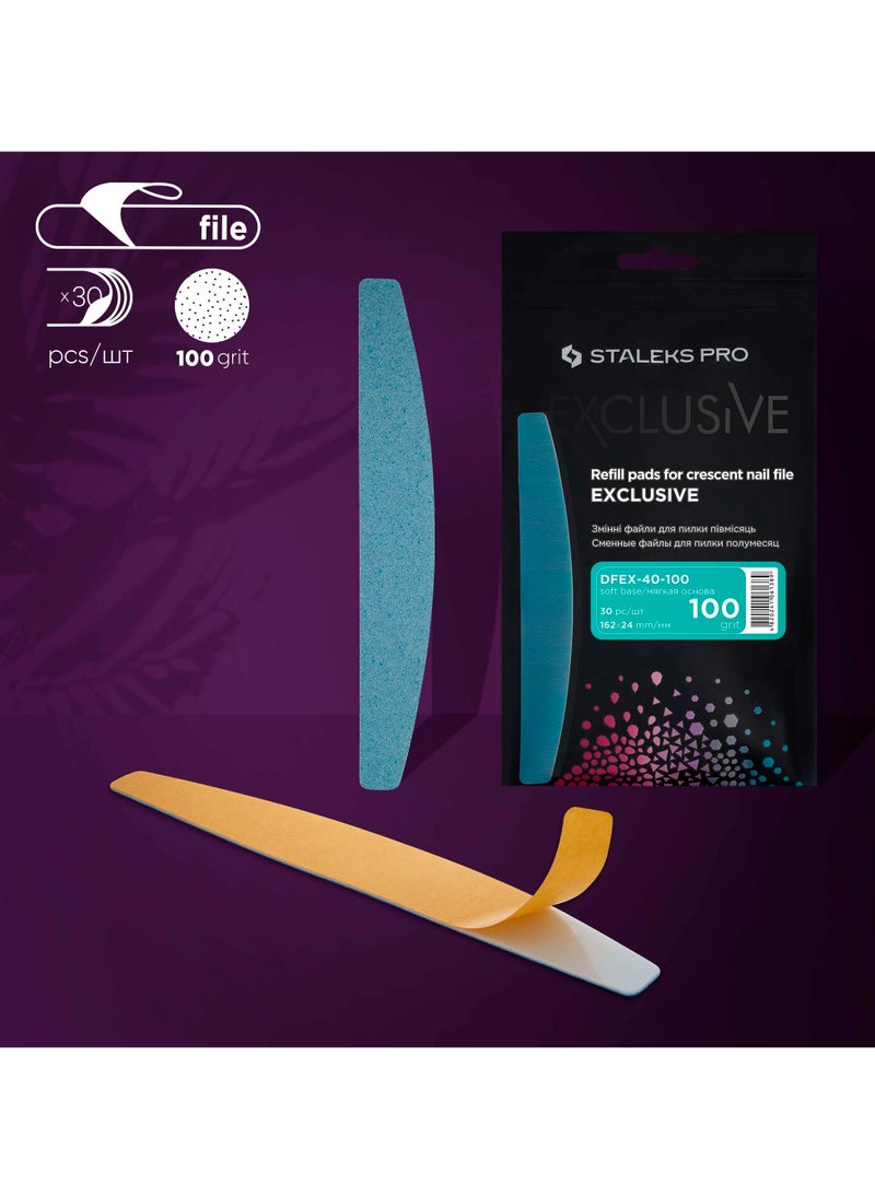 Disposable files for crescent nail file (soft base) - EXCLUSIVE 40 | 100 grit (30 pcs)