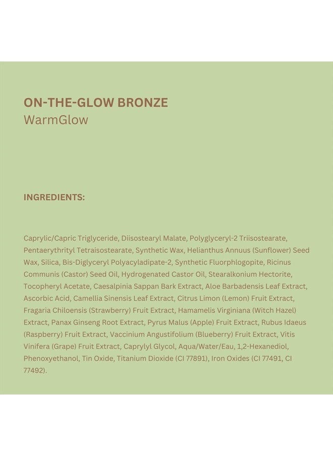 On-the-Glow Bronze - WarmGlow, Hydrating Tinted Moisture Bronzer Stick with Ginseng, Aloe Vera & Fruit Extracts, For Cheeks & Lips, 19g / 0.6oz, Paraben-Free