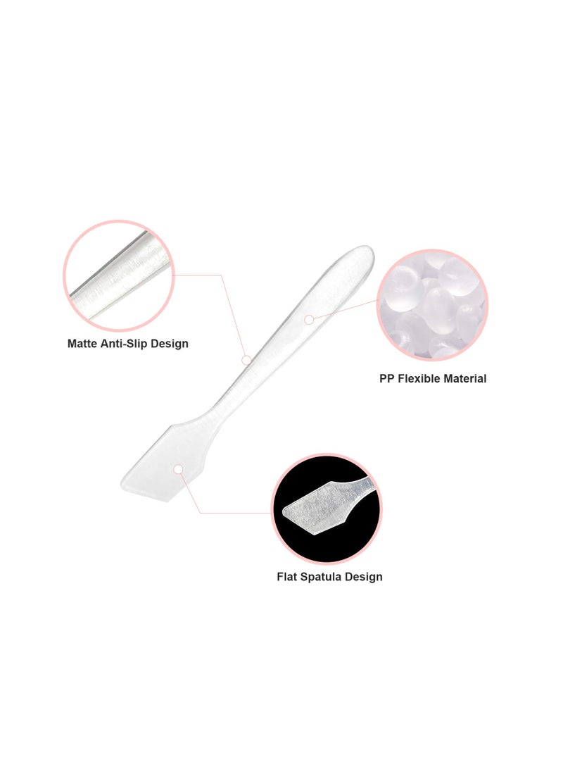 Disposable Cosmetic Spatulas for Makeup, Mini Clear Plastic Skin Care Mask Spatula Scoop Reusable Facial Cream Spatula for Mixing and Sampling Care Facial Cream Mask Spatula (100 Pcs, Frosted Clear)