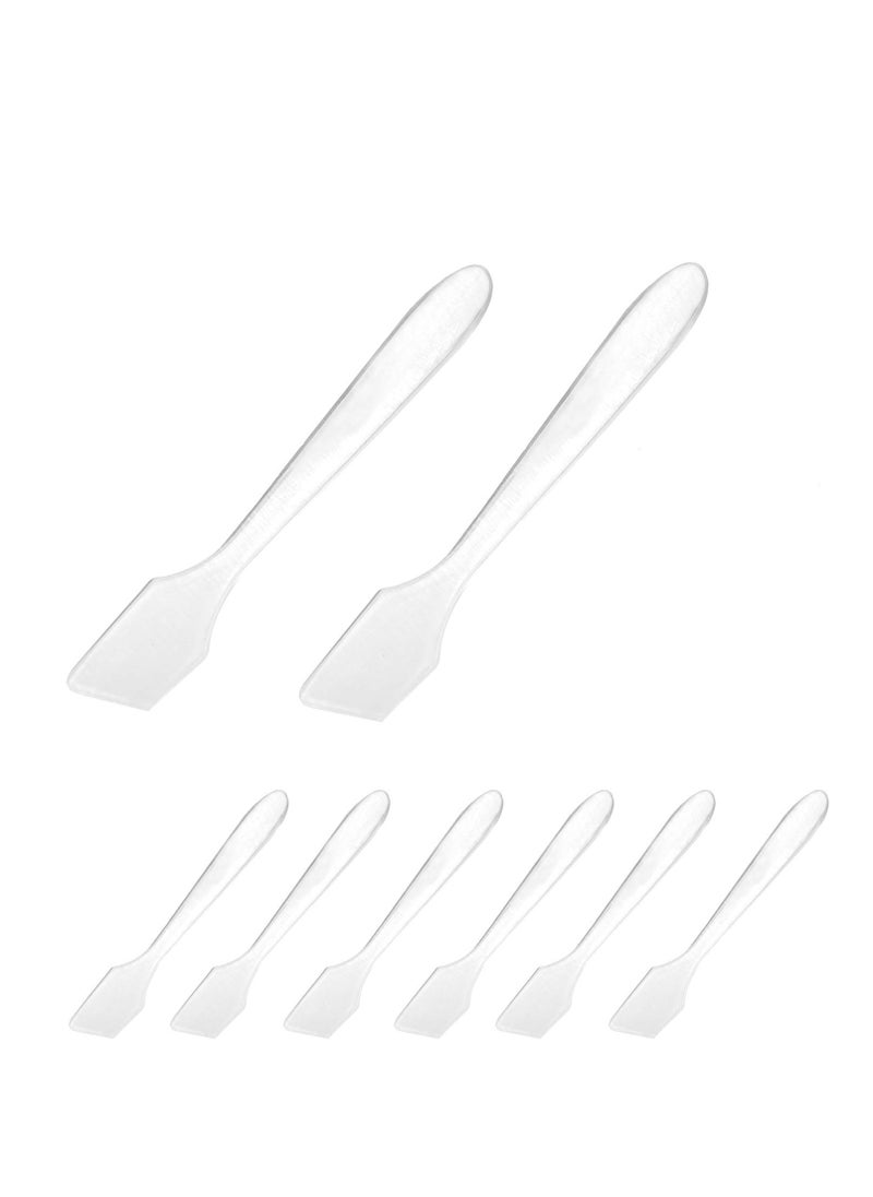 Disposable Cosmetic Spatulas for Makeup, Mini Clear Plastic Skin Care Mask Spatula Scoop Reusable Facial Cream Spatula for Mixing and Sampling Care Facial Cream Mask Spatula (100 Pcs, Frosted Clear)