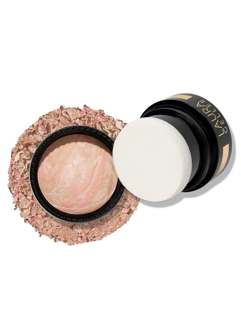 NEW YORK Award Winning Baked Balance n Brighten To Go Travel Size Color Correcting Powder Foundation Porcelain Buildable Light to Medium Coverage Demi Matte Natural