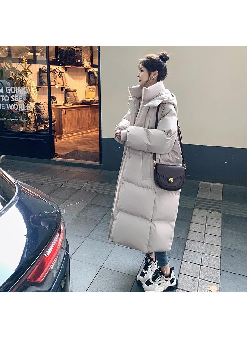 Trendy Thick Puffer Jacket for Winter Creamy-white (upgraded and thickened version)