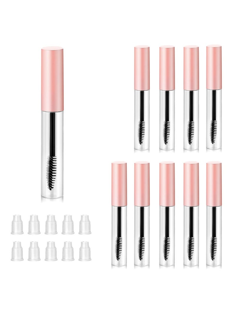 10 Pcs 10 ml Empty Mascara Tubes Eyelash Wand Refillable Clear Bottles Container Transferring for DIY Cosmetics (Pink)