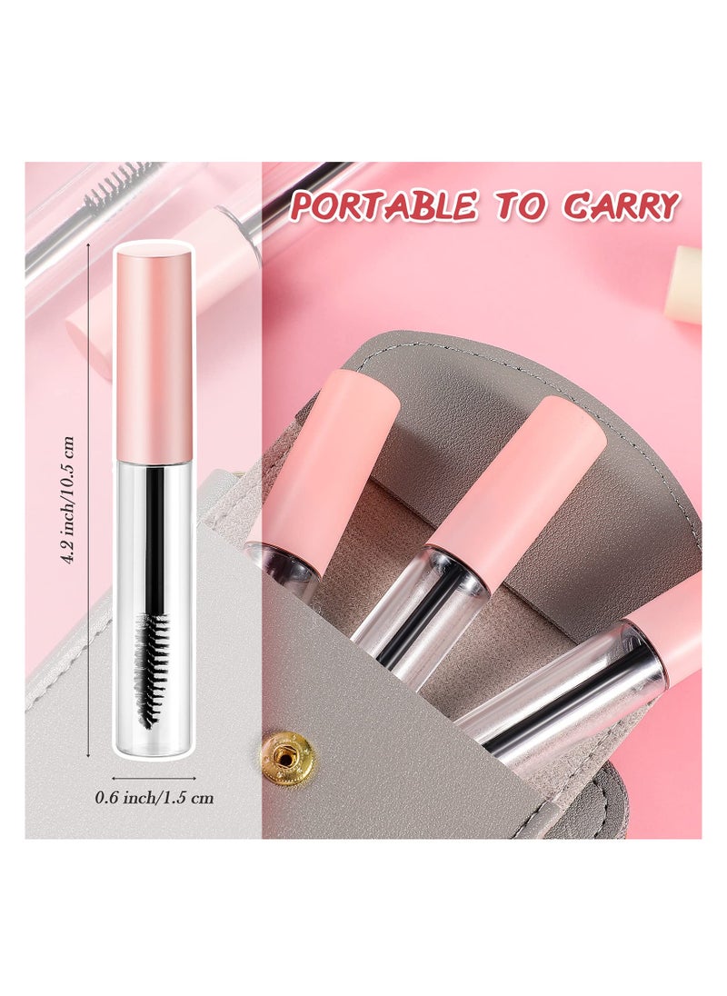 10 Pcs 10 ml Empty Mascara Tubes Eyelash Wand Refillable Clear Bottles Container Transferring for DIY Cosmetics (Pink)