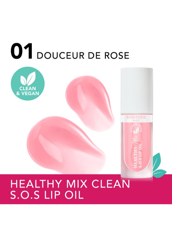 Healthy Mix Clean S.O.S Lip Oil - 01 - Douceur de Rose, 4.5ml