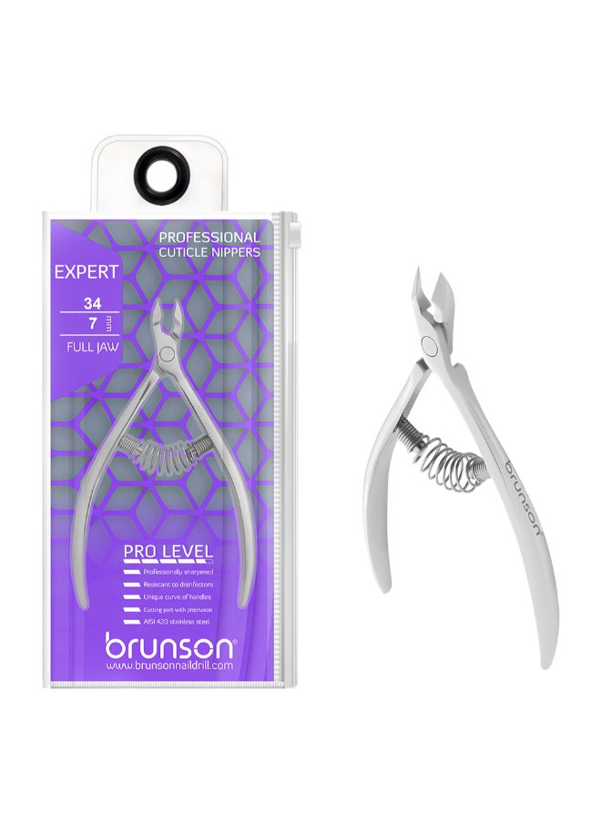 Professional Manicure Pedicure Cuticle Nipper Expert 34-7mm - Full-Jaw | Cuticle Remover Nail Nipper BCNE347