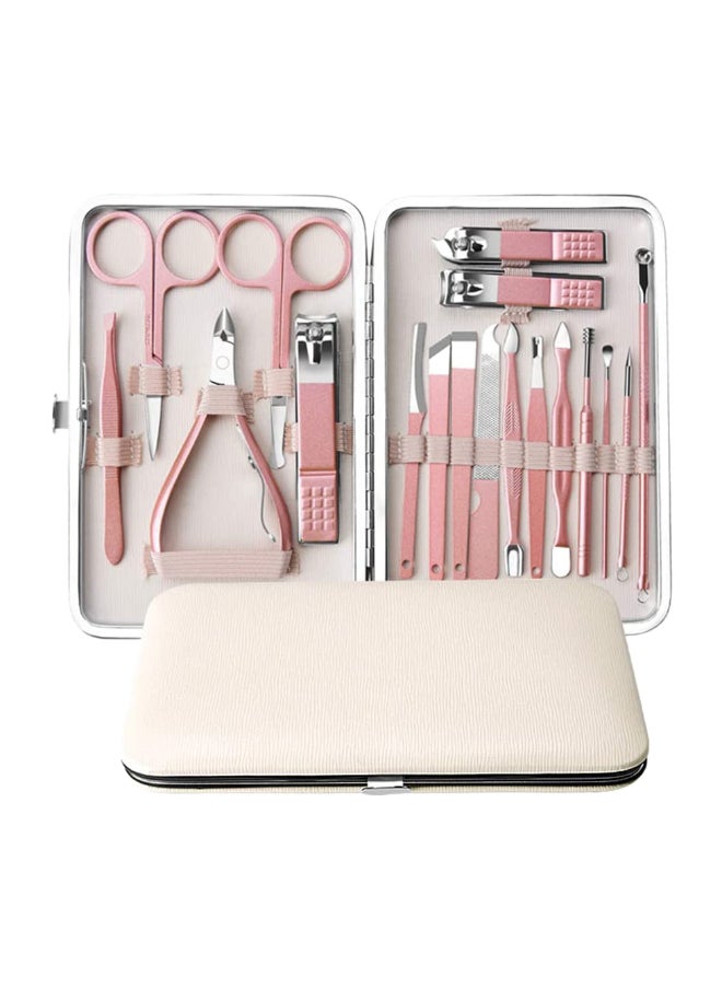 Nail Clippers Set 18pcs Pedicure & Manicure Tool Kit with Acne Needle Nail File Trimmer Nose Hair Eyebrow Scissors Tool for Hand Foot & Face Care MK002