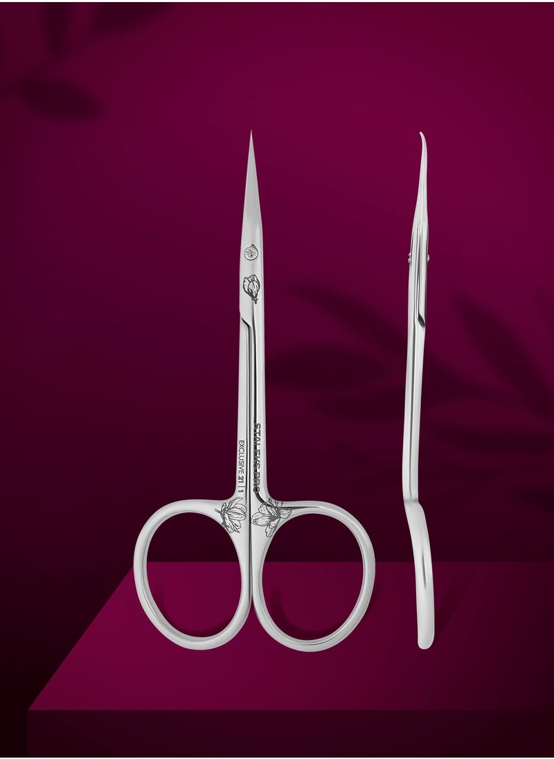 Professional Cuticle Scissors with Hook - EXCLUSIVE 21 | TYPE 1 (magnolia)