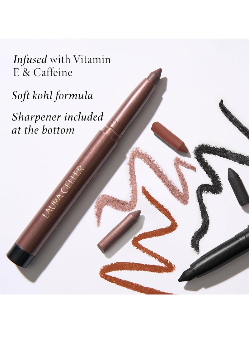 Longwear Kohl Kajal Eyeliner Pencil Dark Brown Kohl Hydrating and Vibrant Eyeliner Pencil With Built in Sharpener For Expert Precision Glides On Effortlessly Kajal Eyeliner