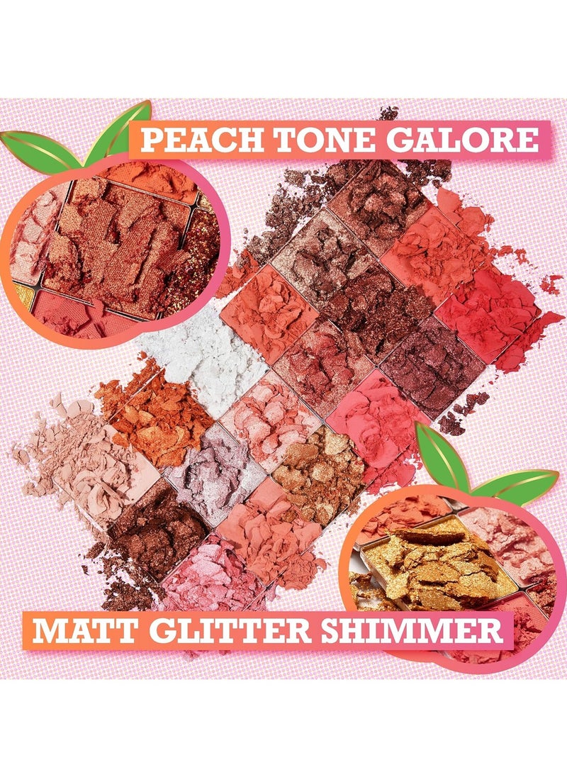 Peach Please Eyeshadow Palette Makeup Metallic Shimmer Matte Eye Shadow Pallets for Women Peach Pink Brown Smoky Eye Make up Long Lasting Talc Free
