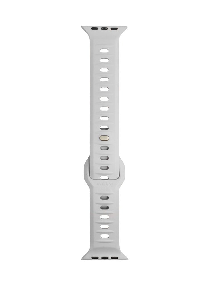 A-Case Series Amasra Compatible with Apple watch series 42/44/45/49mm Silicone Band Patented bidirectional connectors Strong magnetic attachment for easy length adjustment and secure fit Soft UV treated FKM SILICONE for lasting smooth finish Waterproof and washable - White