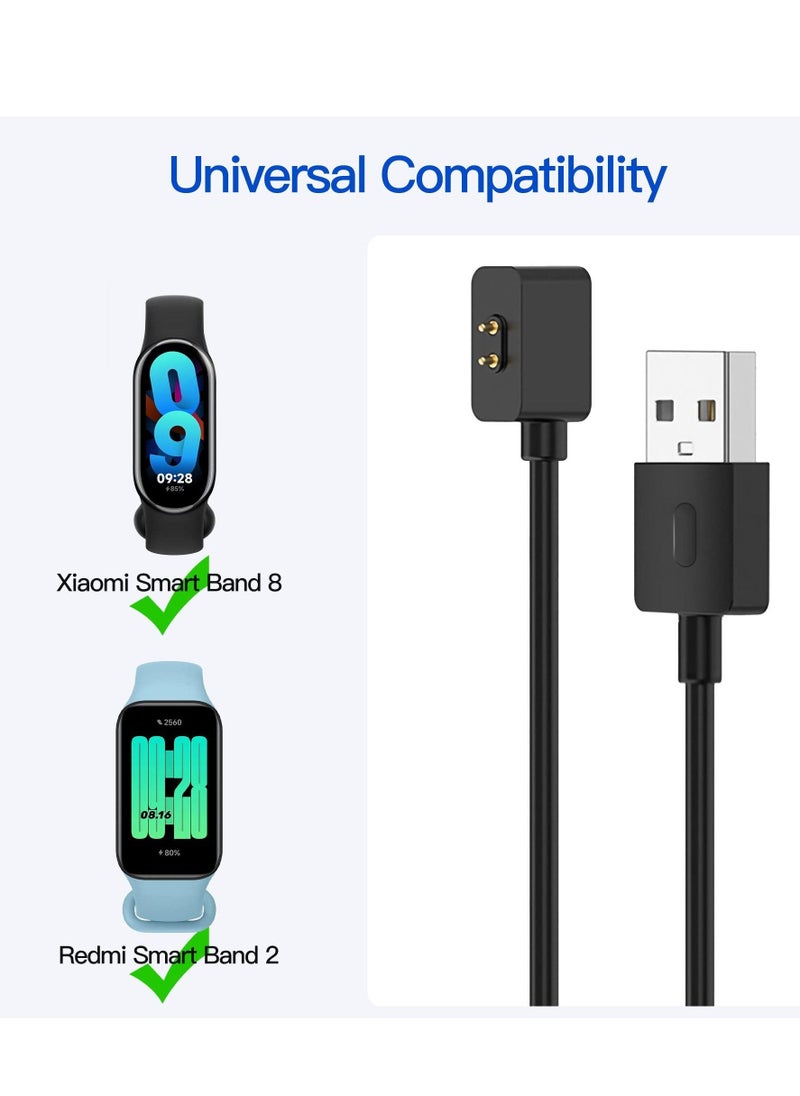 USB Charger, Cable Compatible with Xiaomi Mi Band 8, Smartwatch Replacement USB Charger Adapter Charge Cord Charging Dock Compatible for Mi Band 8 Activity Fitness Tracker