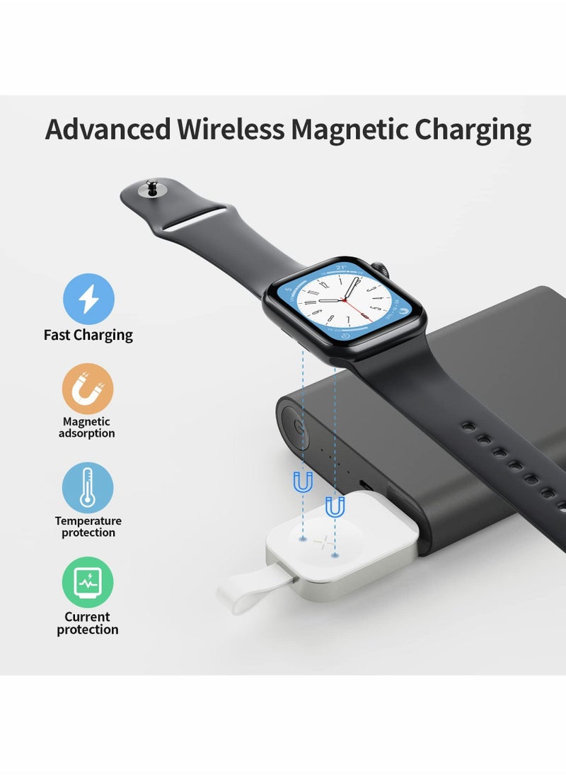 Portable Apple Watch Charger iWatch Wireless Charger with USB C Fast Charging Magnetic Travel Charger for Apple Watch Series 8 7 SE 6 5 4 3 2