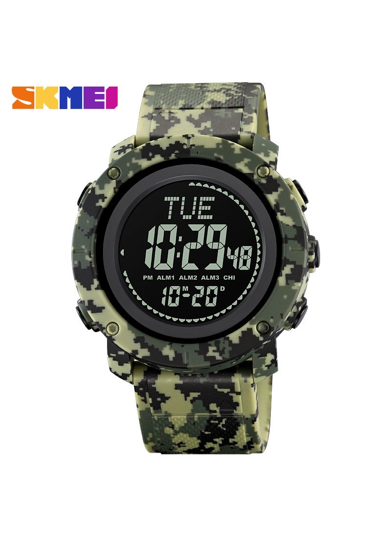 Mens Digital Compass Watch Multifunction Waterproof Sports Army Green camouflage