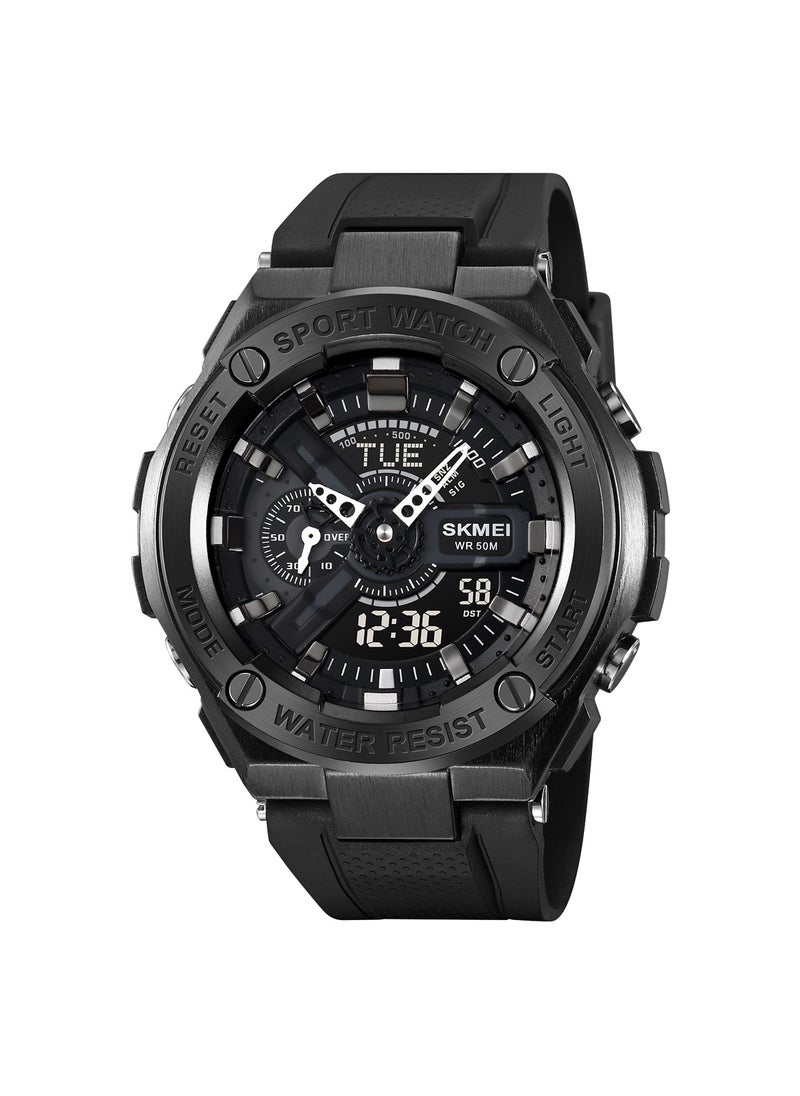 Mens Sport Watch Multifunctional Luminous Waterproof Black