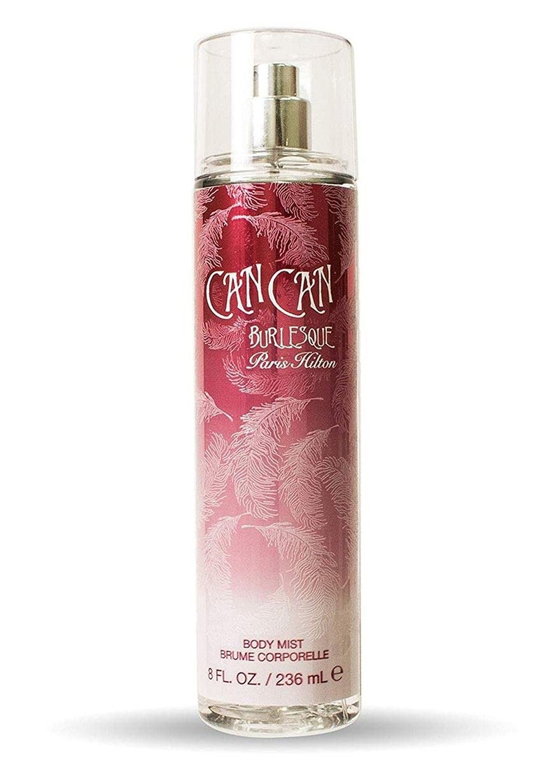 Paris Hilton Can Can Burlesque Body Mist Fragrance for Women | Playful and Flirtatious | Fruity and Floral Scent With Notes of Clementine, Nectarine, Cassis, Raspberry, and Wild Orchid | 8 Oz