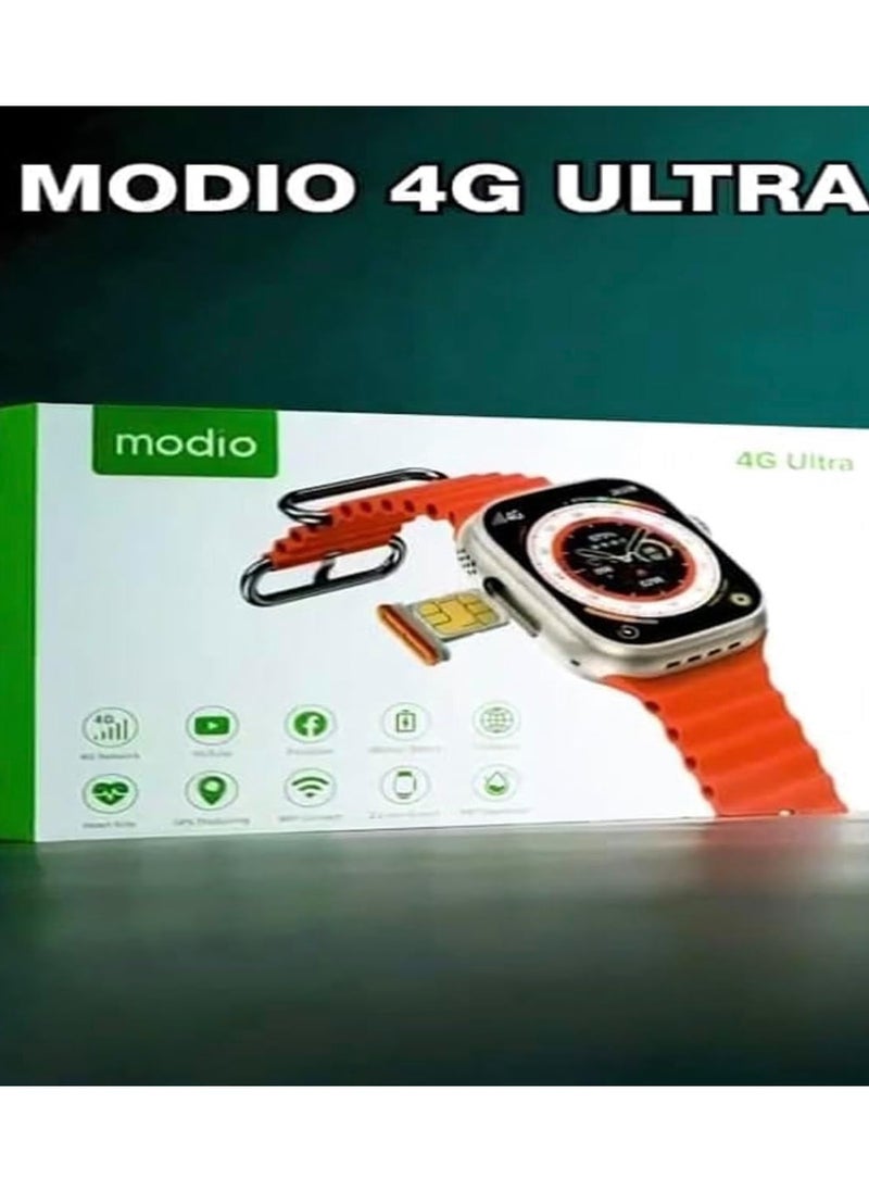 Modio 4G Ultra Smart Watch 2.2 Inch HD Display Smart Watch, Cellular