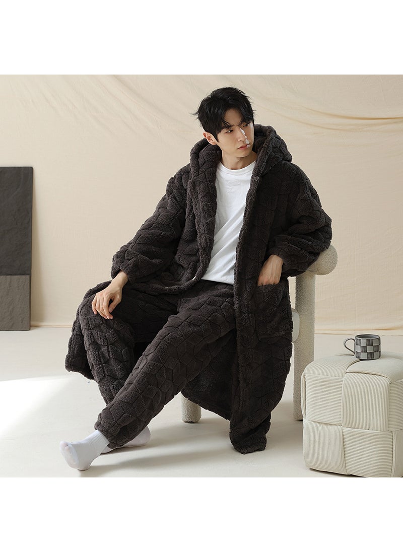 Luxury Velvet Autumn Winter Couples Sleepwear Set J2253-men's style