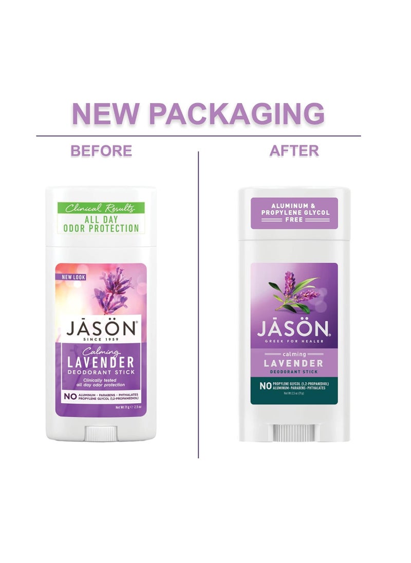 Jason Aluminum Free Deodorant Stick, Calming Lavender, 2.5 Oz (Packaging May Vary)