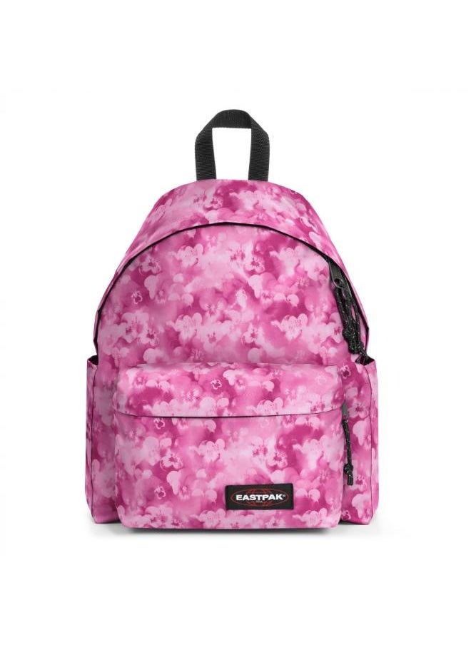 Eastpak Day Pak'R Flowerblur Pink Medium backpack with bottle holder and laptop sleeve