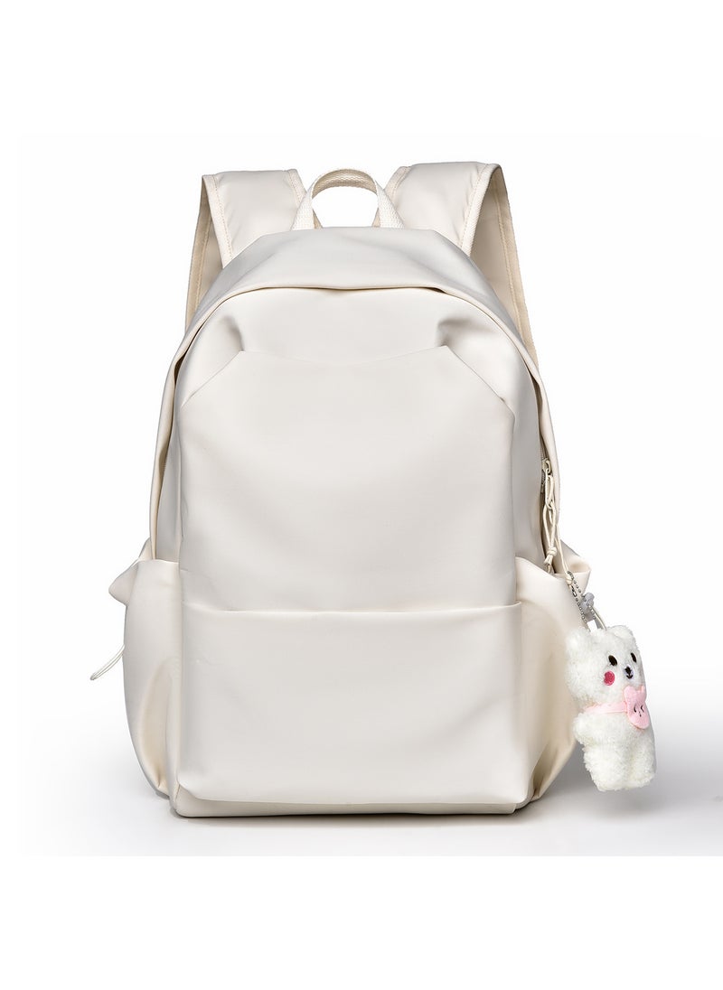 Fashion Preppy Style Backpack for Women with Pendant Gray with pendant