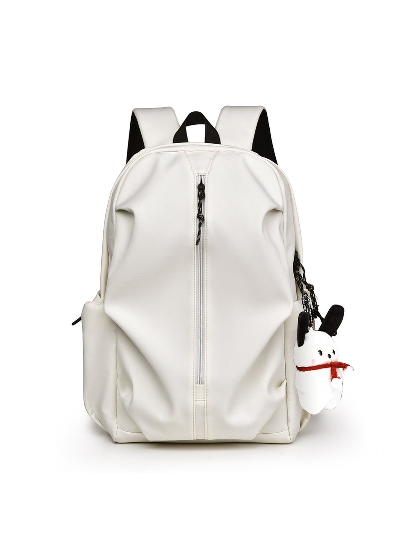 Fashion Travel Backpack Large Capacity Beige with pendant