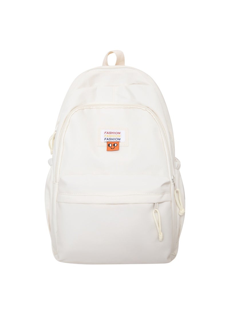 Soft Velvety Milk Cream Backpack Women Large Capacity White