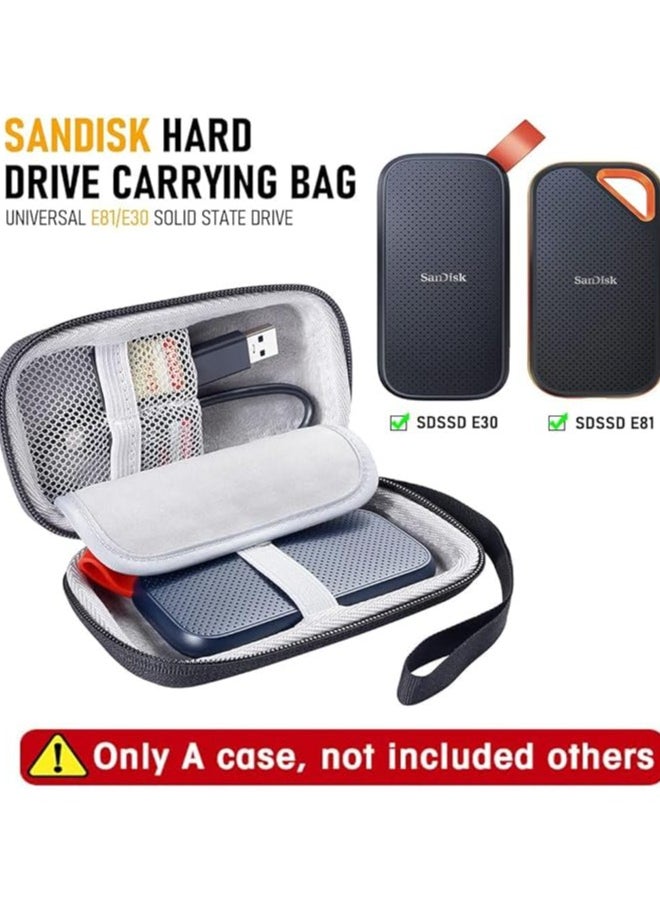 Hard Carrying Case Storage Bag for SanDisk 480GB 1TB 2TB 4TB Extreme Pro Portable SSD SDSSDE30 / SDSSDE81 Solid State Drive EVA Shockproof Water Repellent Protective Storage Travel Bag