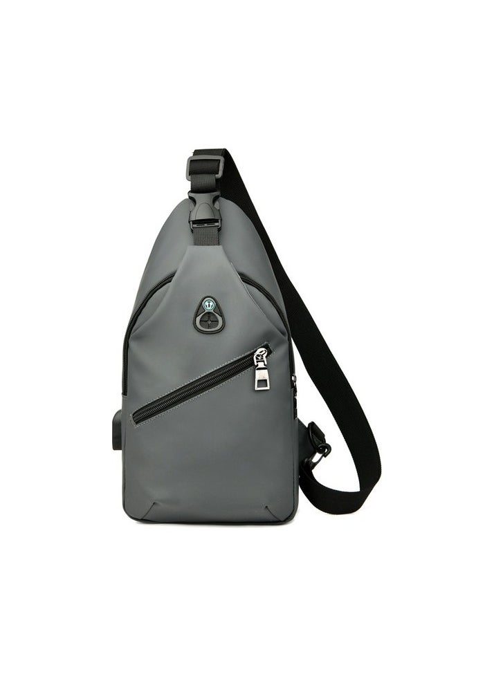 One Land Men's Breast Bag Crossbody Men's Bag Eras resistant and waterproof Colour:Gray