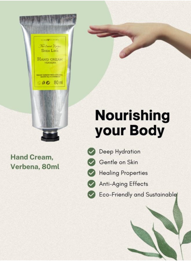 Soap&Friends Regenerating Hand Cream 80ml – 20% Organic Shea Butter with Refreshing Verbena – Nourishing, Natural, Cruelty-Free