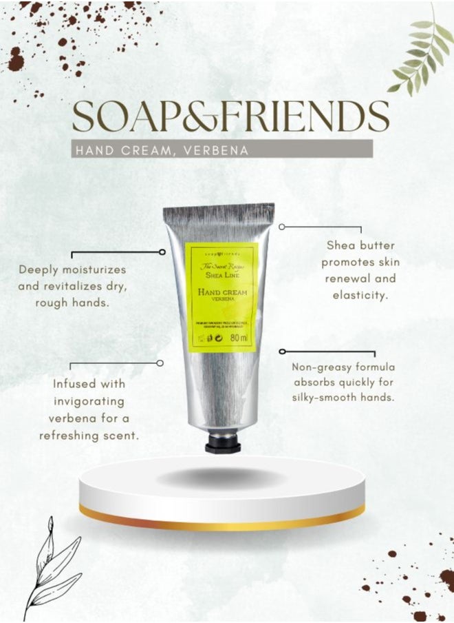 Soap&Friends Regenerating Hand Cream 80ml – 20% Organic Shea Butter with Refreshing Verbena – Nourishing, Natural, Cruelty-Free