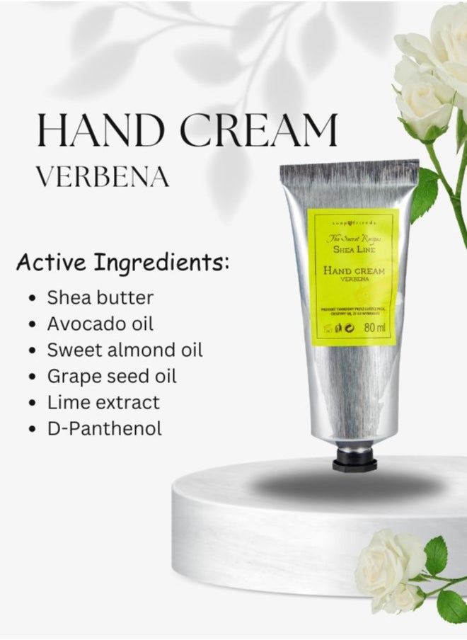 Soap&Friends Regenerating Hand Cream 80ml – 20% Organic Shea Butter with Refreshing Verbena – Nourishing, Natural, Cruelty-Free