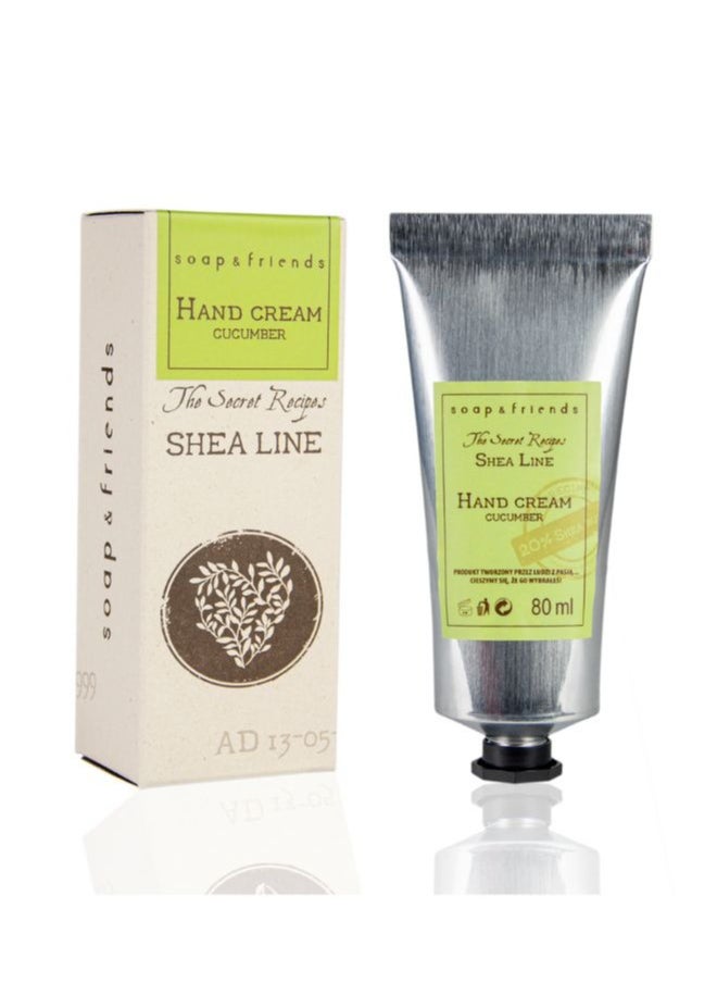 Soap&Friends Hydrating Hand Cream 80ml – 20% Organic Shea Butter with Soothing Cucumber – Natural, Cruelty-Free Hand Moisturizer