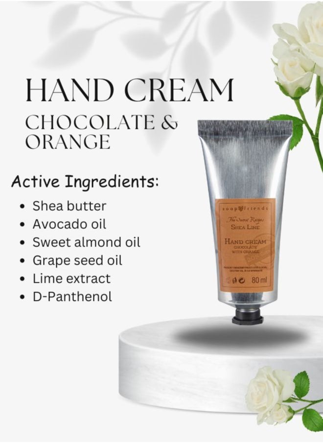 Soap&Friends Chocolate Hand Cream 80ml – Indulgent Moisturizer with 20% Organic Shea Butter – Natural, Cruelty-Free Hand Cream for Dry Skin, Deep Hydration & Nourishing Care