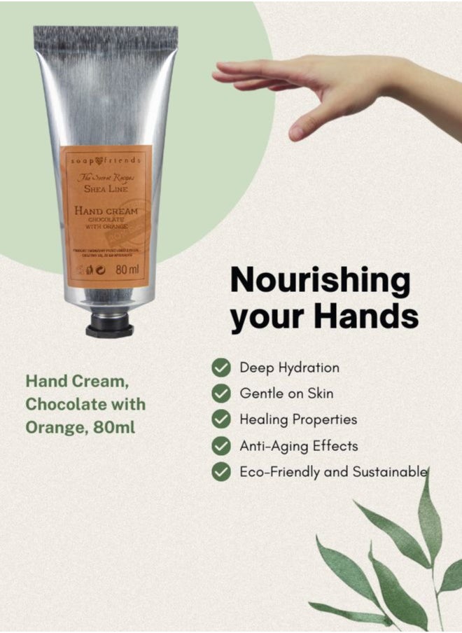 Soap&Friends Chocolate Hand Cream 80ml – Indulgent Moisturizer with 20% Organic Shea Butter – Natural, Cruelty-Free Hand Cream for Dry Skin, Deep Hydration & Nourishing Care