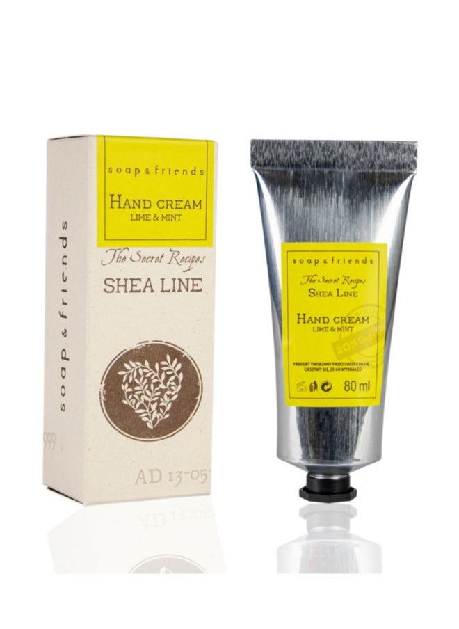 Soap&Friends Lime & Mint Hand Cream 80ml – Refreshing Moisturizer with 20% Organic Shea Butter – Natural, Cruelty-Free Hand Cream for Hydration