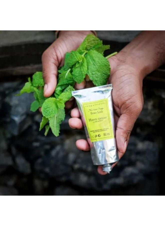 Soap&Friends Lime & Mint Hand Cream 80ml – Refreshing Moisturizer with 20% Organic Shea Butter – Natural, Cruelty-Free Hand Cream for Hydration