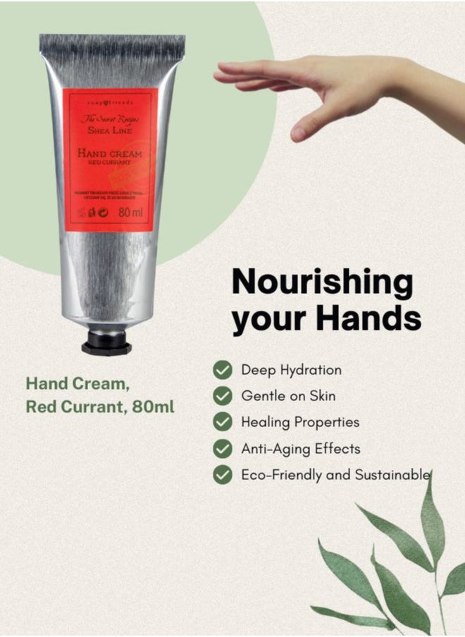 Soap&Friends Red Currant Hand Cream 80ml – Revitalizing Moisturizer with 20% Organic Shea Butter – Natural, Cruelty-Free Hand Cream