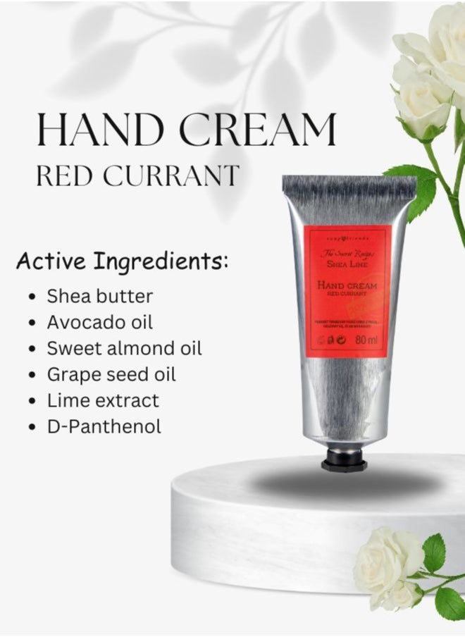 Soap&Friends Red Currant Hand Cream 80ml – Revitalizing Moisturizer with 20% Organic Shea Butter – Natural, Cruelty-Free Hand Cream