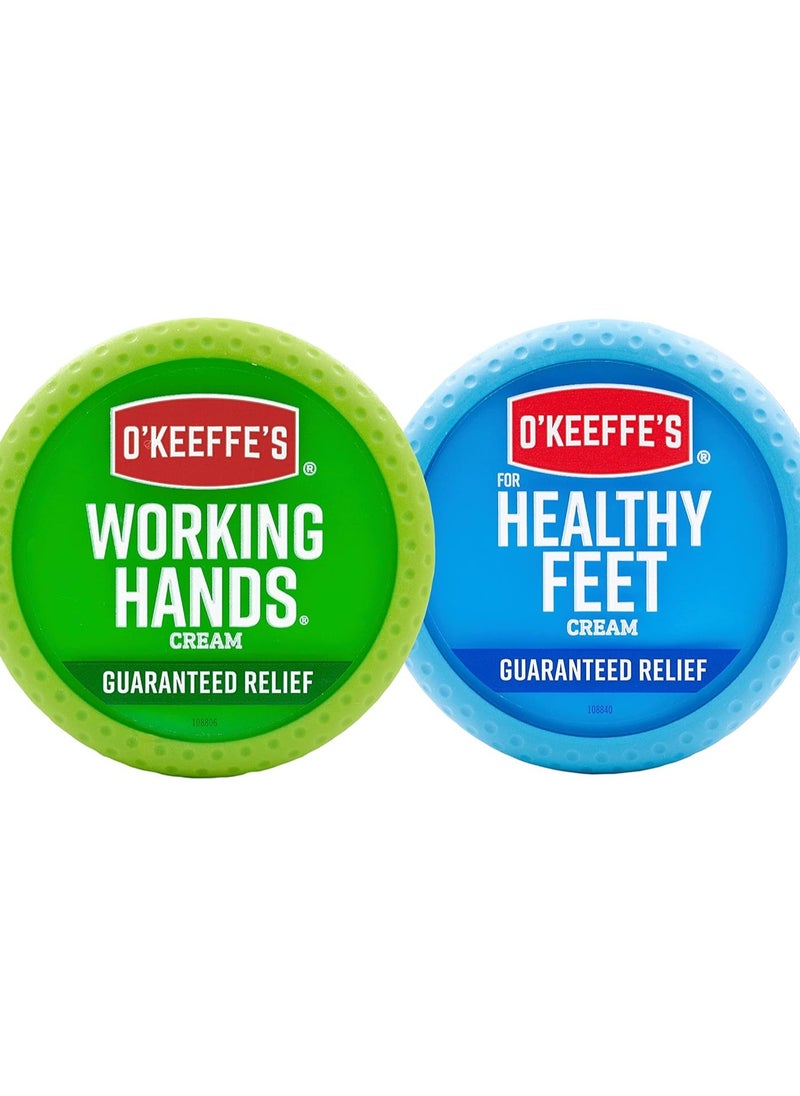 O'Keeffe's Working Hands 3.4 ounce & Healthy Feet 3.2 ounce Combination Pack of Jars