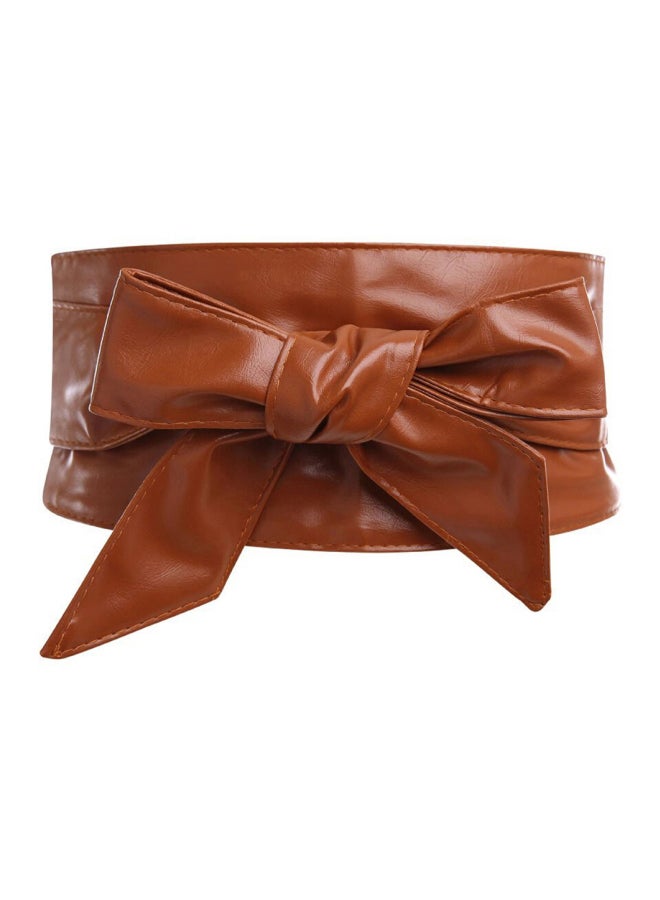 Bowknot Wrapped Belt Brown