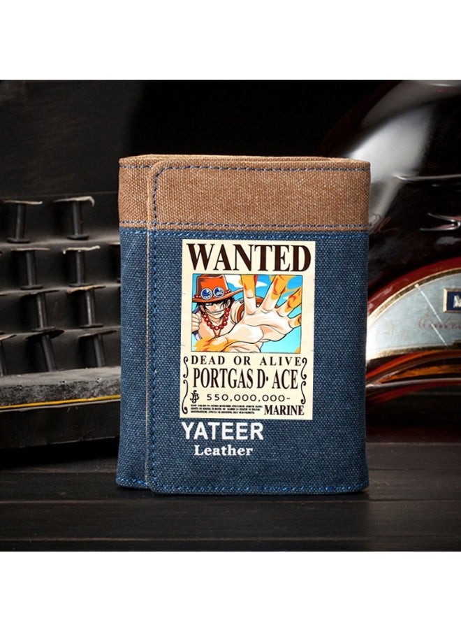 New ONE PIECE Canvas Vertical Wallet