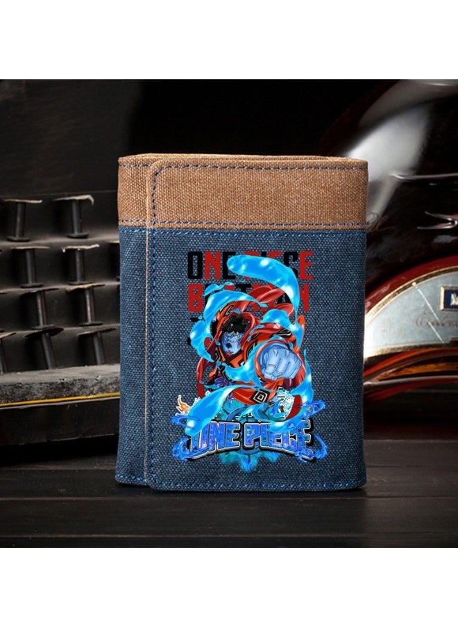 New ONE PIECE Canvas Vertical Wallet