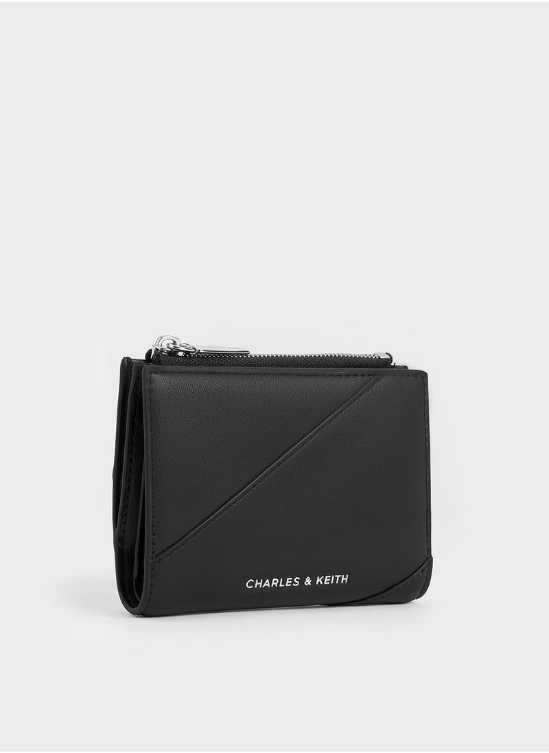 CHARLES & KEITH Trin Stitch-Trim Wallet - Black