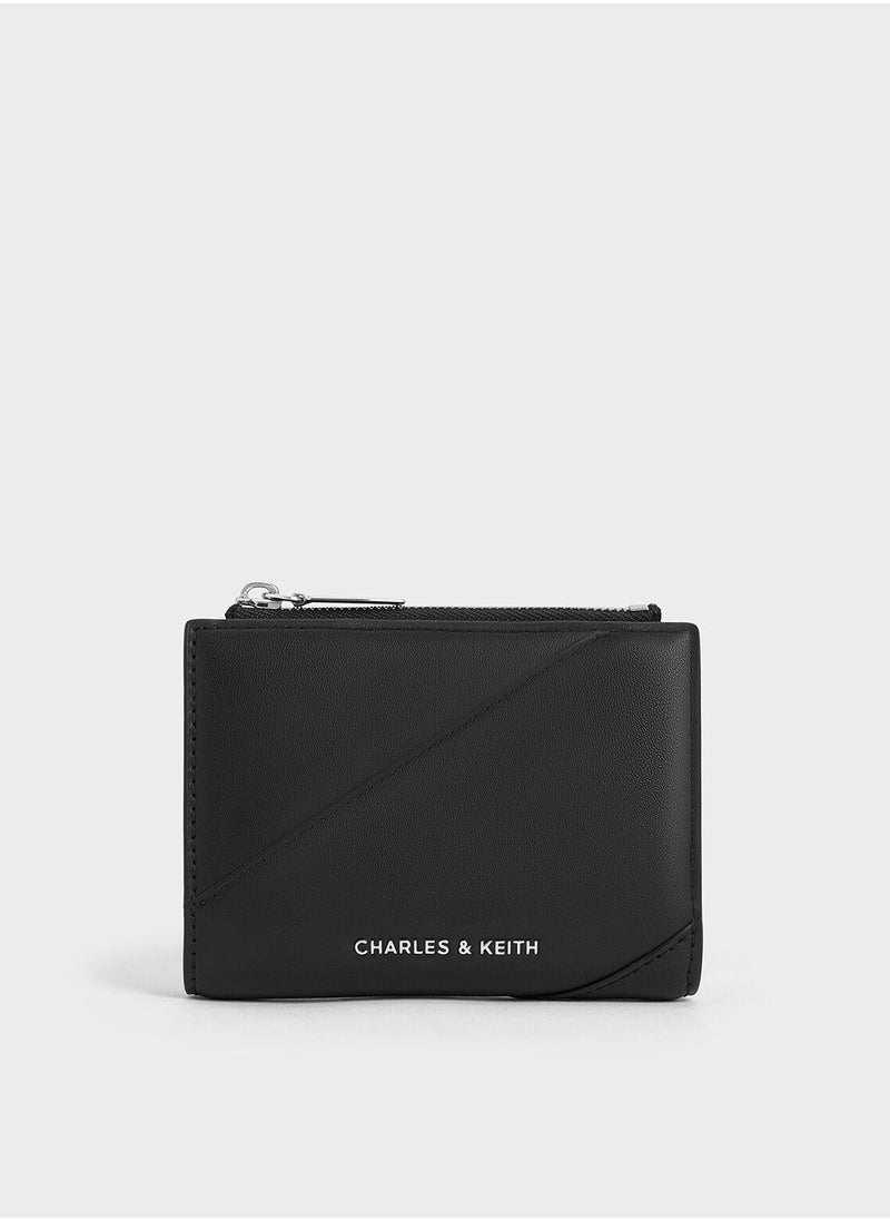 CHARLES & KEITH Trin Stitch-Trim Wallet - Black