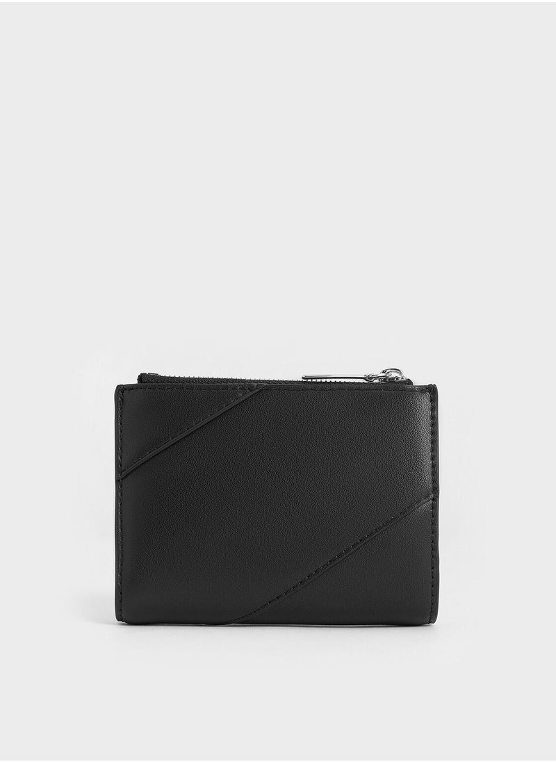 CHARLES & KEITH Trin Stitch-Trim Wallet - Black