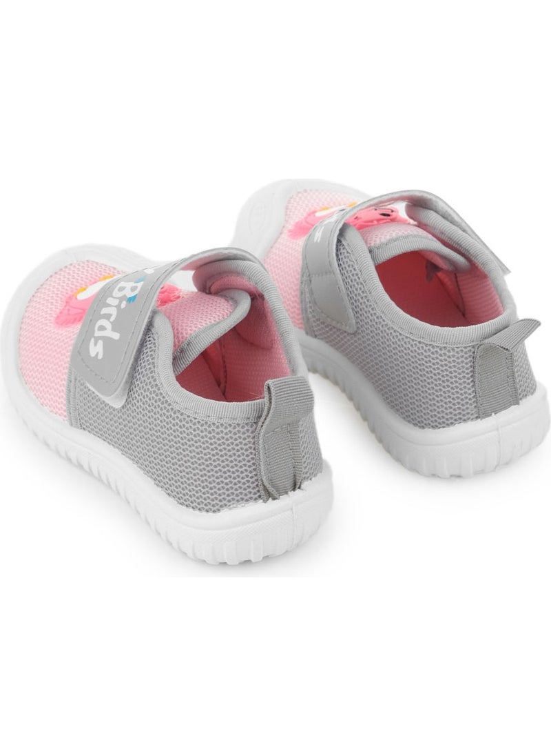 Summer Linen Baby Girl Happy Birds Velcro Adjustable Shoes