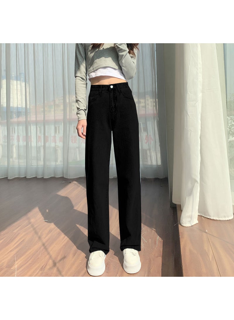 High Waist Split Flare Jeans Black 885 black