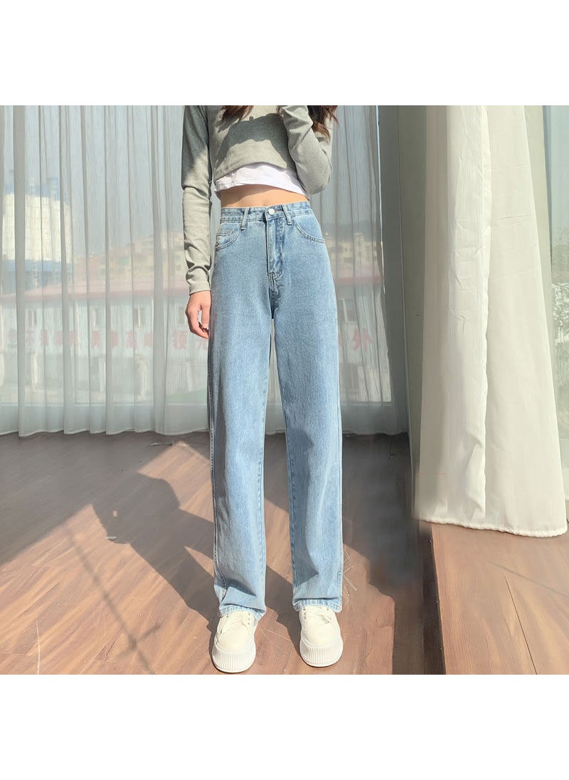 High Waist Split Flare Jeans Black 885 light blue