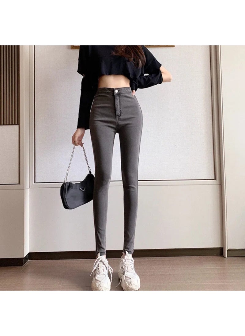 Black Low-Waist Bootcut Jeans for Women Gray 7523